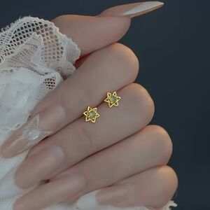 5mm Small Tiny Star Stud Earrings for Women